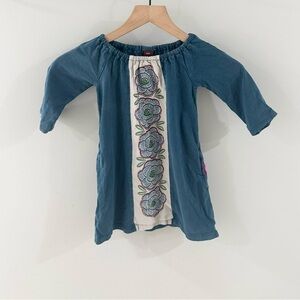Tea Girl’s Blue Floral Cotton Dress Size 3